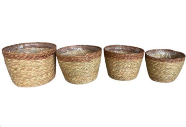 BASKET SEAGRASS TWO-TONE S 16x20CM