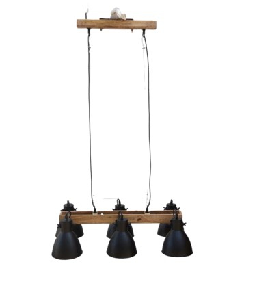 LIGHT PENDANT METAL 6X BLACK H20 W76 D42