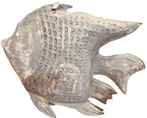IRON FISH STATUE 48X8X30