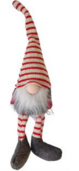 XMAS GNOME STRIPED HAT 38CM