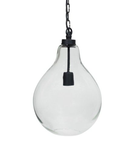 PENDANT GLASS ORB MIDNIGHT 28cm DIA x 39cm H