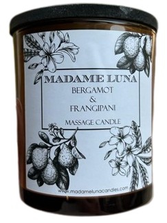 CANDLE LC MASSAGE AMBER BERGAMOT & FRANGIPANI