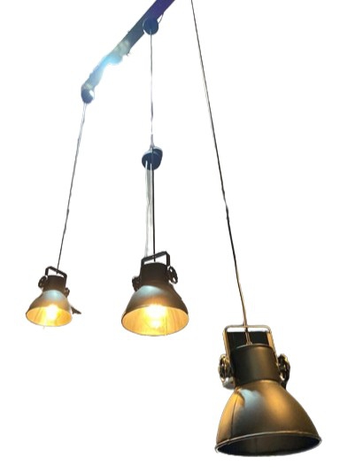 LIGHT PENDANT METAL 1 X ROUND BLACK HANGING