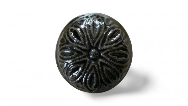 KNOB EMBOSSED GUNMETAL