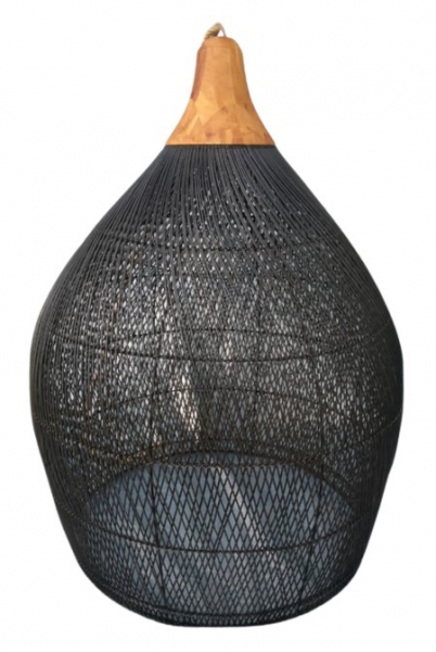 LIGHT PENDANT RATTAN BAHAMA 92x122 BLACK