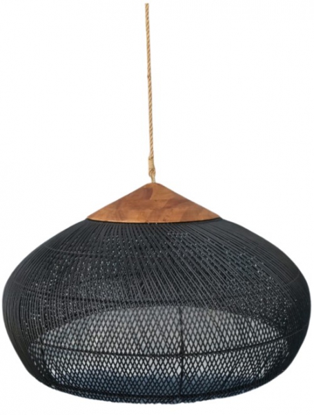 LIGHT PENDANT RATTAN PATTAYA 92x92x52 BLACK