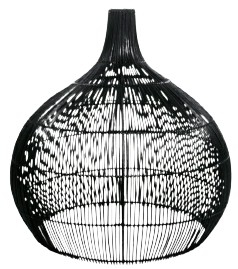 LIGHT PENDANT RATTAN DORA 42x42 BLACK