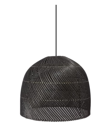 PENDANT RATTAN ALDA BLACK 53x53x53