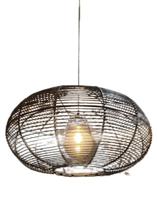 LIGHT PENDANT RATTAN LUMA BLACK