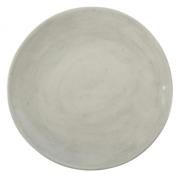 WONKI SIDE PLATE PLAIN W/GREY 22CM
