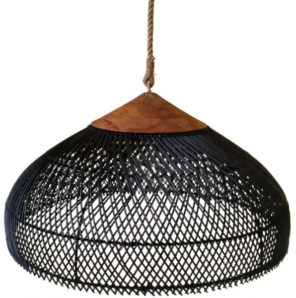LIGHT PENDANT RATTAN MALDIVA 70x70x35 BLACK
