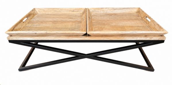 2 TRAY COFFEE TABLE MANGO 160X60X43