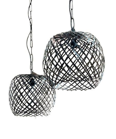 LIGHT PENDANT METAL BLACK GRID 35X38X36