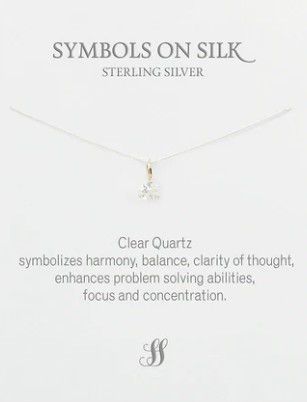 NECKLACE PRECIOUS CLEAR QUARTZ CUT STONE ON CHAIN