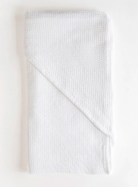 TOWEL HOOD BABY COTTON 80X80 WHITE