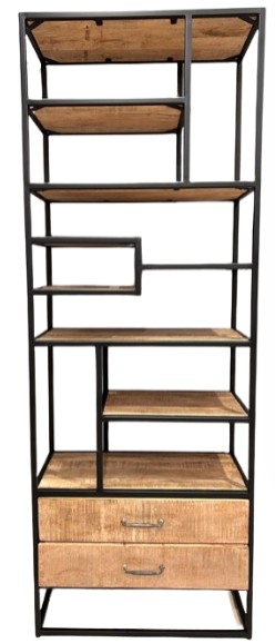 BOOKSHELF IRON WOODEN BLACK