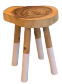 STOOL WOODEN ROUND D 27-32cm x H 45cm