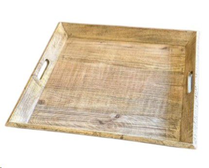 TRAY WOODEN WITH HANDLE 50X50
