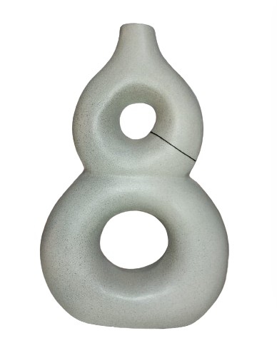 VASE LAPANA CIRCLE GREY 20.5X13.5X33.5