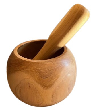 WOODEN MOTAR AND PESTLE