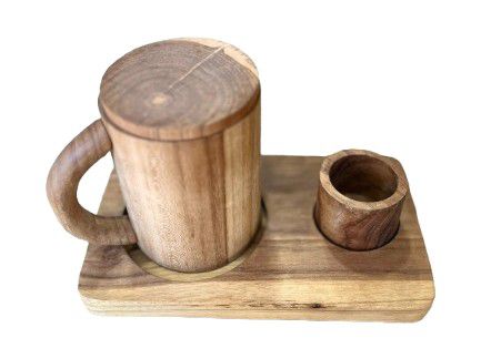WOODEN COFFEE SET