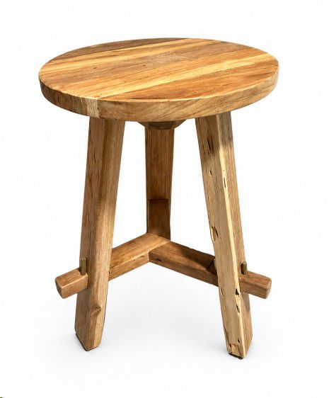 SALZBURG ROUND STOOL RECLAIMED TEAK 30CM DIA