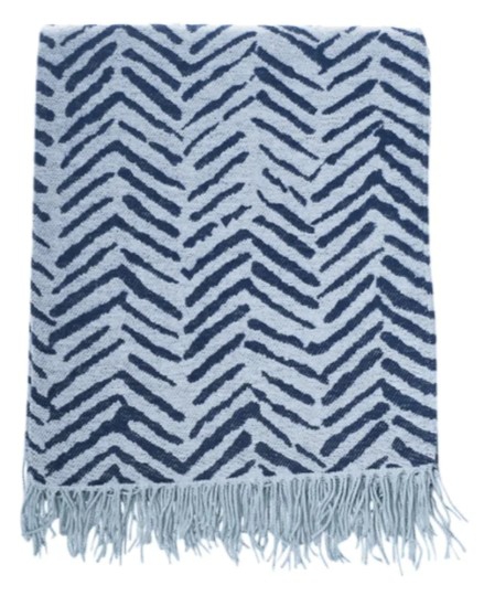 THROW AMANDA COTTON NAVY/EGGSHELL