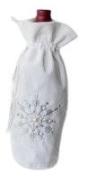 XMAS WINE BOTTLE BAG WITH SILVER FLAKE