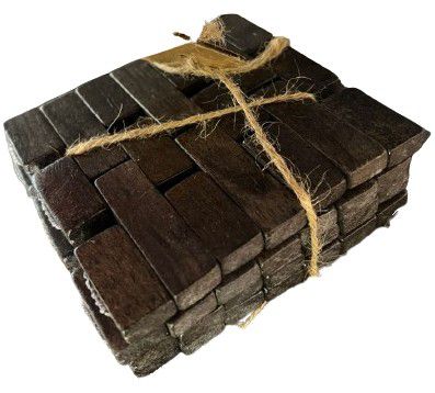 COASTER SHORTBLOCK SET OF 4 BLACK 10X10X2