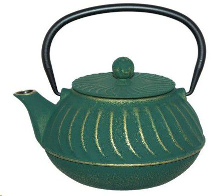 TEA POT IRON CAST GREEN