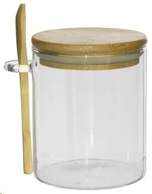 JAR GLASS JEANINE W/SPOON 450ML
