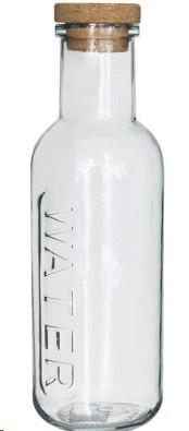 GLASS BOTTLE WATER WITH CORK 1L