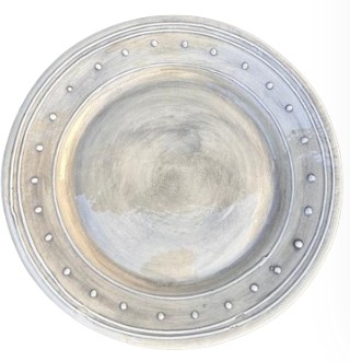 WONKI DINNER PLATE LINES & DOTS W/GREY