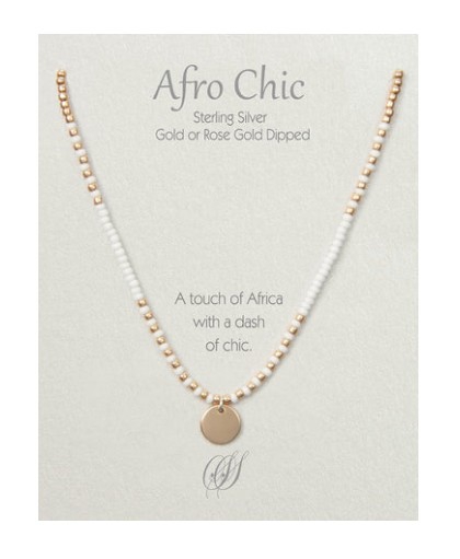 NECKLACE AFRO-CHIC ROSE GOLD & WHITE