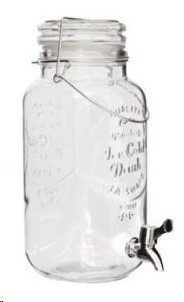 DISPENSER GLASS JAR WITH TAP 4L
