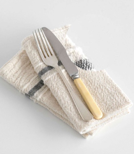 NAPKIN COUNTRY VARIEGATED STRIPES CHARCOAL