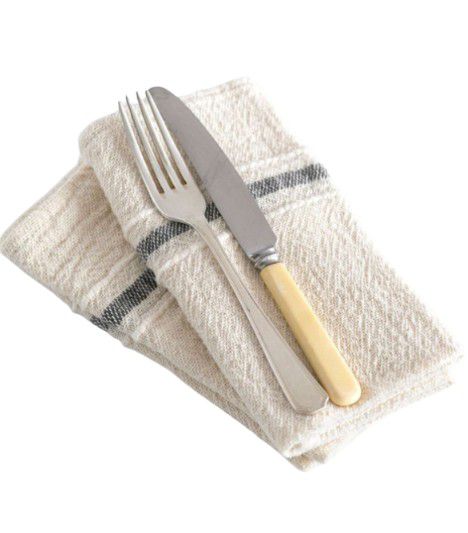 NAPKIN COUNTRY VARIEGATED NAT W/CHARCOAL STRIPES