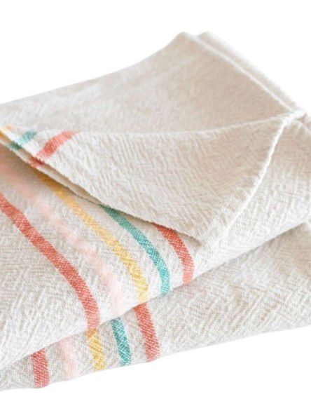 TOWEL SMALL COUNTRY NAT W/CANDY STRIPES