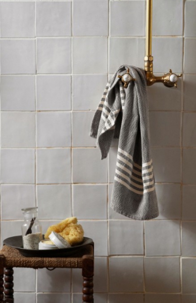 TOWEL MEDIUM CONTEMPORARY CHARCOAL W/STRIPES 50X80