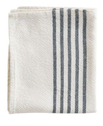 TOWEL MEDIUM CONTEMP NATURAL W/CHARCOAL STRIPE