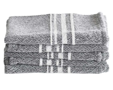 TOWEL SMALL CONTEMP VARIEGATED STRIPES CHARCOAL