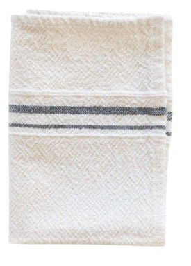 TOWEL SMALL CONTEMP NATURAL W/CHARCOAL STRIPE