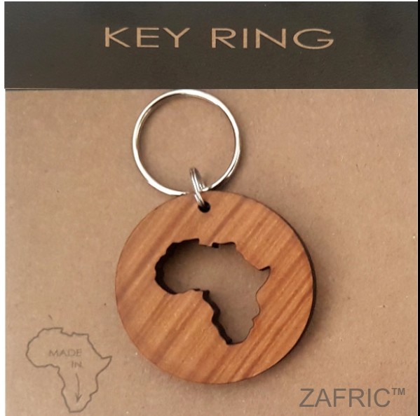 KEY RING AFRICA CIRCLE WOOD