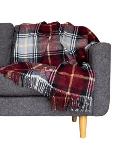 THROW PICCOLO PATTERSON MAROON 110X130