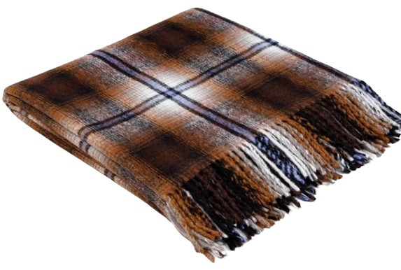 THROW TOP CHECK TOBACCO 150X160