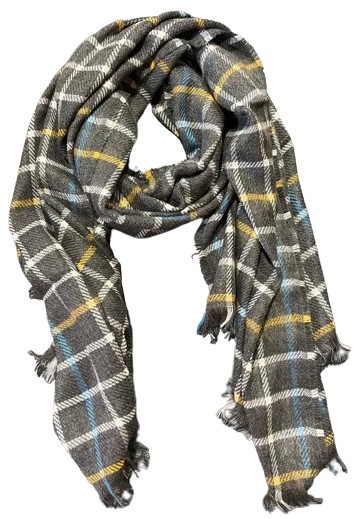 SCARF BLANKET TILES CHARCOAL 75X200