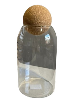 JAR GLASS CORK BALL (B)