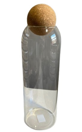 JAR GLASS CORK BALL (D)