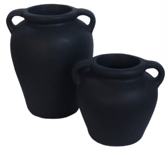 VASE TERRACOTTA AVA BLACK L 28X28X33