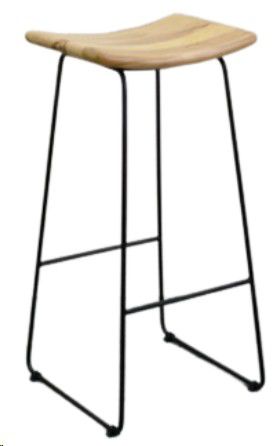STOOL COUNTER TEAK/METAL LEG TABURETTE